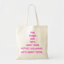 apoie nossas mulheres com cancro da mama, cou do m bolsas de lona