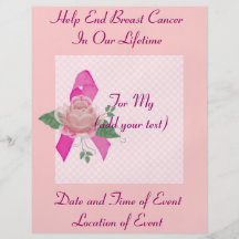 Apoio ao cancer de mama panfleto personalizado