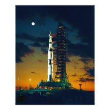 Apollo 4 Saturn V na almofada um complexo 39 do la Impressão De Foto