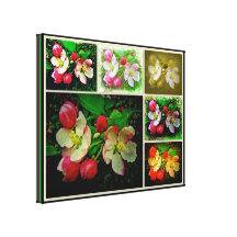 Apple floresce colagem - foto aumentada de Digitas Impressão Em Tela Canvas