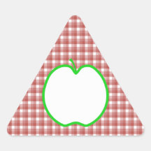 Apple verde com teste padrão vermelho e branco da  adesivo