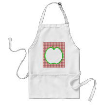 Apple verde com teste padrão vermelho e branco da  avental