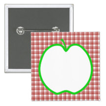 Apple verde com teste padrão vermelho e branco da  boton