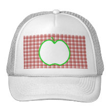 Apple verde com teste padrão vermelho e branco da  bone