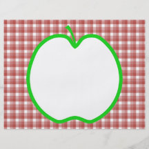 Apple verde com teste padrão vermelho e branco da  panfleto coloridos