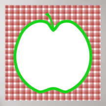 Apple verde com teste padrão vermelho e branco da  impressão