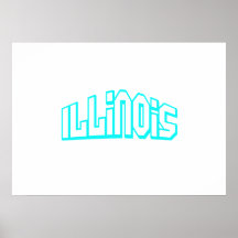 Aqua Illinois Poster