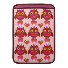 Ar romântico bonito 13" de MacBook luva com coruja Bolsa De MacBook