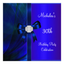Arco azul abstrato do diamante do aniversário de 3 convites personalizado
