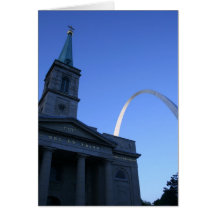 Arco de St Louis com igreja Cartoes