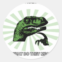 Arcos-íris dobro de Philosoraptor Adesivo Em Formato Redondo