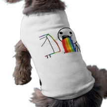 Arcos-íris Puking Camiseta Para Caes