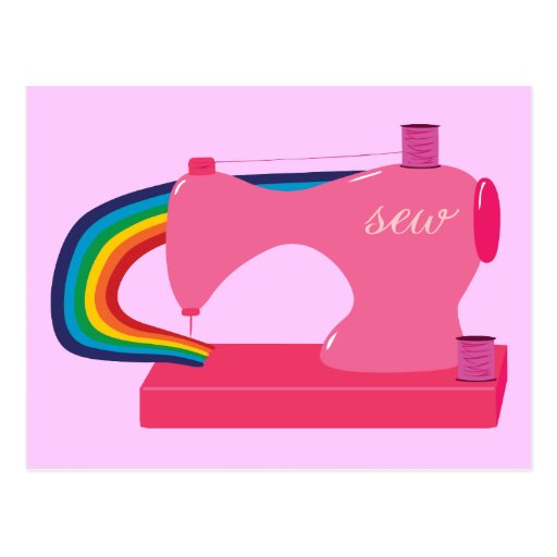 Arcos-íris Sewing Cartao Postal