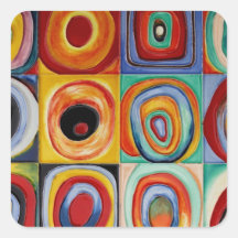 Arte abstracta de Kandinsky Adesivo Quadrado