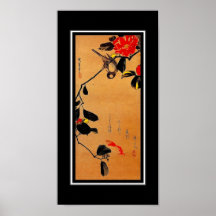 Arte asiática Utagawa Hiroshige do vintage do post