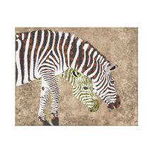 Arte boémia da zebra impressão de canvas envolvida