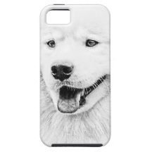 Arte bonita do cão do Samoyed Capas De iPhone 5 Case-Mate