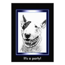 Arte bonito do cão de bull terrier convites personalizado