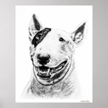 Arte bonito do cão de bull terrier pôsteres