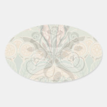 arte bontanical ornamentado do nouveau da arte do  adesivos em formato ovais