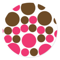 Arte Brown/rosa quente do design do círculo adesivos