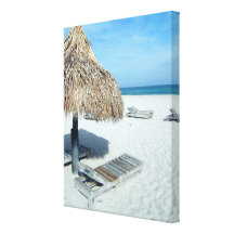 Arte cénico tropical da cabana da praia impressão de canvas esticadas