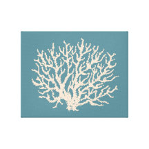Arte coral da parede do mar impressão de canvas envolvida