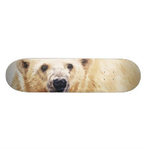 Arte da aguarela dos animais selvagens do urso pol skateboard
