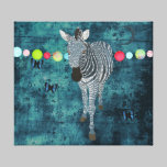 Arte da meia-noite das canvas da zebra do luar impressões em tela