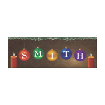arte da parede do Natal do sobrenome de 5 letras Impressão De Canvas Esticadas