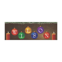 arte da parede do Natal do sobrenome de 6 letras Impressão De Canvas Envolvidas