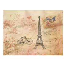 Arte da torre Eiffel do vintage Cartao Postal