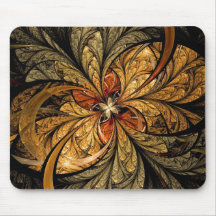 Arte de brilho do Fractal das folhas Mousepads