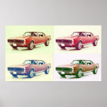 Arte de Camaro do vintage 67 Poster