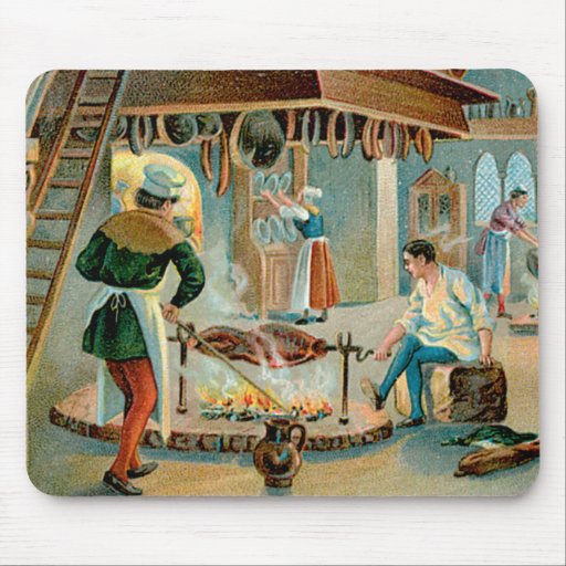 Arte do anúncio da comida do vintage do cozinheiro mousepads