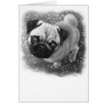 Arte do cão de filhote de cachorro do Pug Cartao
