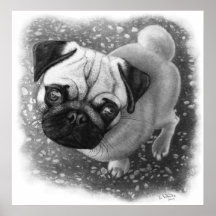 Arte do cão de filhote de cachorro do Pug Impressão