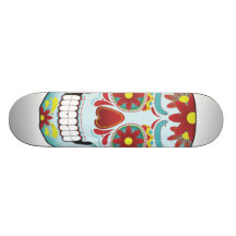 Arte do crânio do açúcar skate