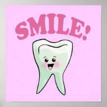 Arte do dente de Kawaii do sorriso Posters