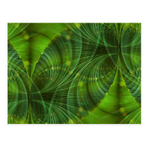 Arte do Fractal do Apophysis mim - verde Cartões Postais