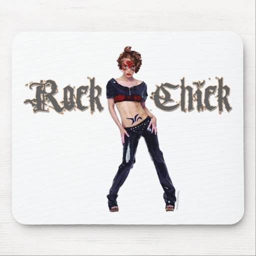 Arte do Grunge do pintinho da rocha Mousepads