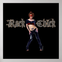 Arte do Grunge do pintinho da rocha Posteres
