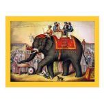 Arte do poster do circo do vintage - executando o  cartao postal