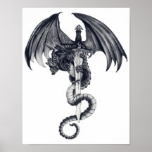 Arte do poster do dragão & da espada