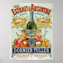 Arte do poster vintage do d'Absinthe de Extrait