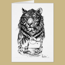 Arte do tigre do tatuagem postais
