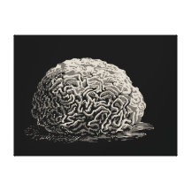 Arte do vetor do Grayscale: cogumelo ou cérebros? Impressão De Canvas Esticada
