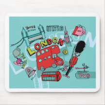 Arte do viagem de Inglaterra Reino Unido do ~ de L Mouse Pad