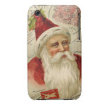 Arte dos meios mistos do papai noel do Velho Mundo Capas De iPhone 3 Case-Mate