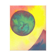 Arte estrangeira da ficção científica da lua de tu impressão de canvas envolvidas